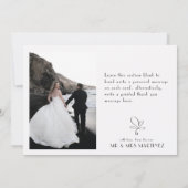  kunst deco Wedding Black White Hartelijk dank voo Bedankkaart (Achterkant)