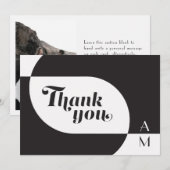  kunst deco Wedding Black White Hartelijk dank voo Bedankkaart (Voorkant / Achterkant)