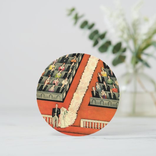  kunst Deco Wedding, Bride n Groom Uitnodiging (Staand voorkant)