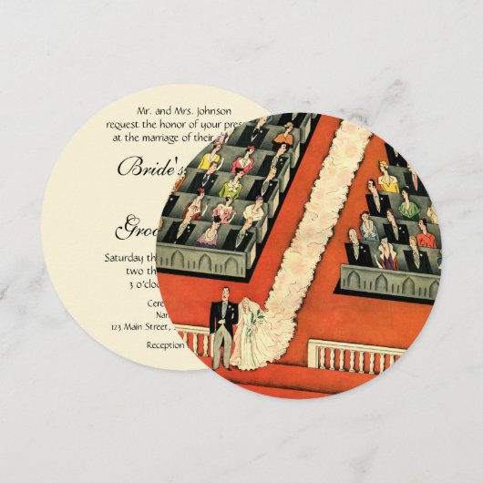  kunst Deco Wedding, Bride n Groom Uitnodiging (Voorkant / Achterkant)