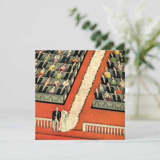  kunst Deco Wedding, uitnodiging van Bride Groom (Staand voorkant)