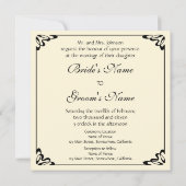 kunst Deco Wedding, uitnodiging van Bride Groom (Achterkant)