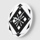 Kunst Deco wit op zwart geometrisch patroon Grote Klok (Hoek)