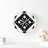 Kunst Deco wit op zwart geometrisch patroon Grote Klok (Huis)