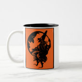 Kunst Deco Witch en Moon Mok van 1930 (Links)