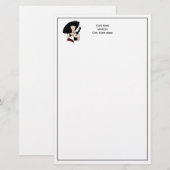  kunst Deco Woman die Pet draagt Handschoenen Kleu Briefpapier (Voorkant / Achterkant)