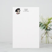  kunst Deco Woman die Pet draagt Handschoenen Kleu Briefpapier (Staand voorkant)