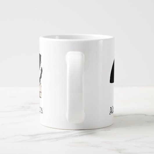  kunst Deco Woman die Pet draagt Handschoenen Kleu Grote Koffiekop (Achterkant)