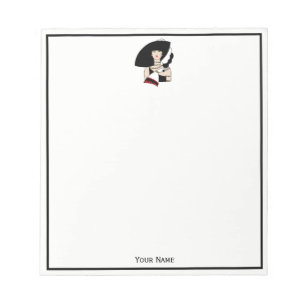  kunst Deco Woman die Pet draagt Handschoenen Kleu Notitieblok