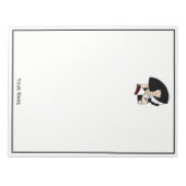  kunst Deco Woman die Pet draagt Handschoenen Kleu Notitieblok (Voorkant)