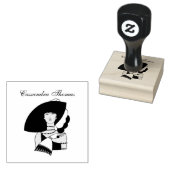  kunst Deco Woman die Pet draagt Handschoenen Kleu Rubberstempel (Gestempeld)