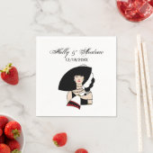  kunst Deco Woman die Pet draagt Handschoenen Kleu Servetten (Insitu)