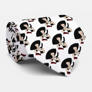 kunst Deco Woman die Pet draagt Handschoenen Kleu Stropdas