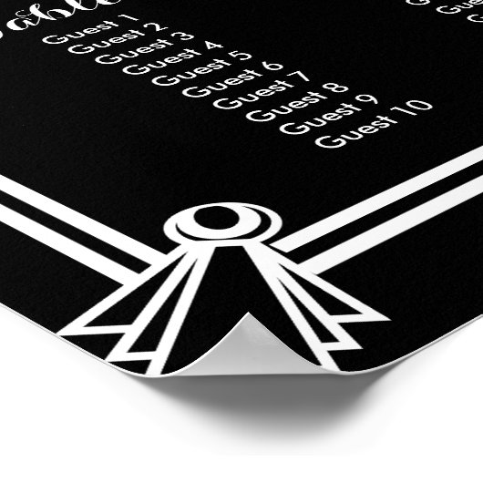 Kunst deco-zittafel voor bruiloft poster (Hoek)