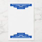 Kunst deco zonelement in donkerblauw voedselcontainer etiket (Enkel label)