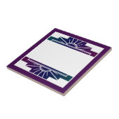 Kunst deco zonelement in donkere kleuren tegeltje (Zijkant)