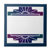 Kunst deco zonelement in donkere kleuren tegeltje (Voorkant)