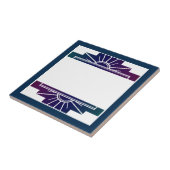 Kunst deco zonelement in donkere kleuren tegeltje (Zijkant)