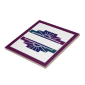 Kunst deco zonelement in donkere kleuren tegeltje (Zijkant)