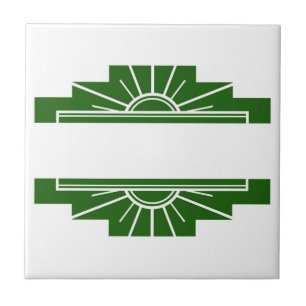 Kunst deco zonelement in donkergroen tegeltje