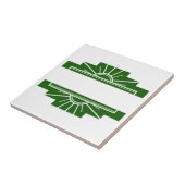 Kunst deco zonelement in donkergroen tegeltje (Zijkant)