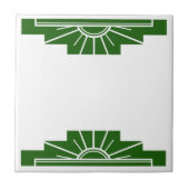 Kunst deco zonelement in donkergroen tegeltje (Voorkant)