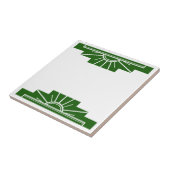 Kunst deco zonelement in donkergroen tegeltje (Zijkant)