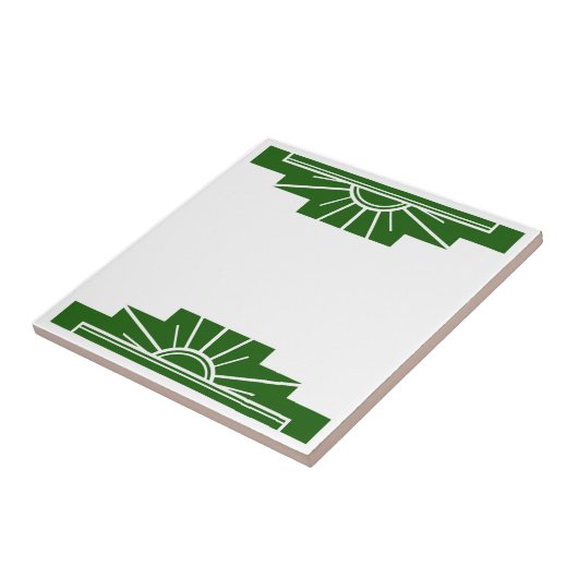 Kunst deco zonelement in donkergroen tegeltje (Zijkant)