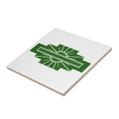 Kunst deco zonelement in donkergroen tegeltje (Zijkant)