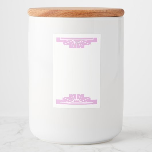 Kunst deco zonelement in lichtroze voedselcontainer etiket (Voorkant)