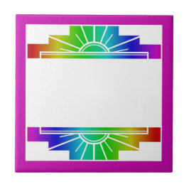 Kunst deco zonelement in regenboog tegeltje