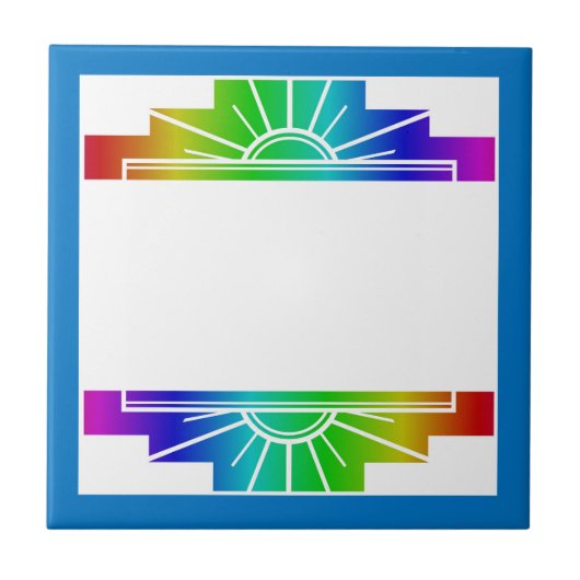 Kunst deco zonelement in regenboog tegeltje (Voorkant)