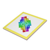 Kunst deco zonelement in regenboog tegeltje (Zijkant)