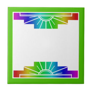 Kunst deco zonelement in regenboog tegeltje