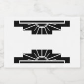 Kunst deco zonelement in zwart voedselcontainer etiket (Enkel label)