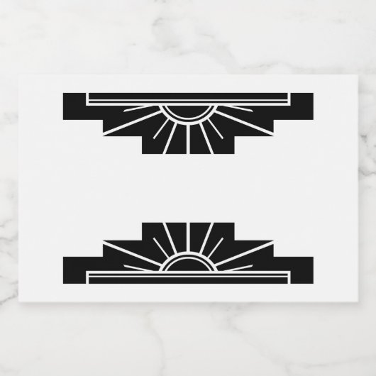 Kunst deco zonelement in zwart voedselcontainer etiket (Enkel label)