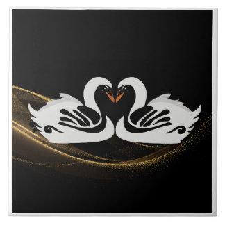 Kunst Deco zwaait wanddecoratie Art Nouveau Swan k Tegeltje