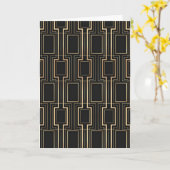 Kunst deco zwart en goud kaart (Gele Bloem)