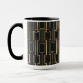 Kunst deco zwart en goud mok (Links)