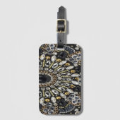 kunst deco zwart - gouden bohemen patroon bagagelabel (Voorkant (verticaal))
