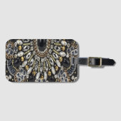 kunst deco zwart - gouden bohemen patroon bagagelabel (Voorkant (horizontaal))