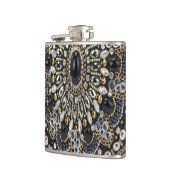 kunst deco zwart - gouden bohemen patroon heupfles (Links)