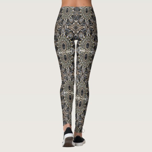 kunst deco zwart - gouden bohemen patroon leggings (Achterkant)