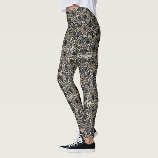 kunst deco zwart - gouden bohemen patroon leggings (Links)