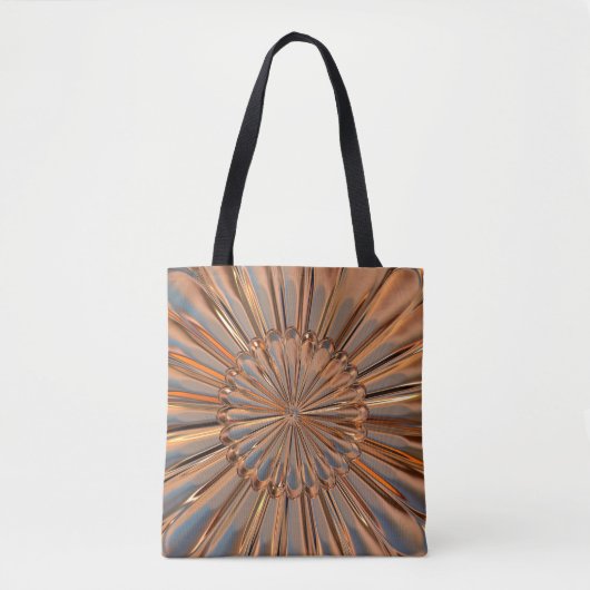 Kunst decoder metallische bloemmedallion tote bag (Voorkant)