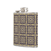 Kunst  demaspatroon, gouden heupfles (Links)