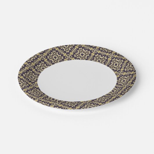 Kunst  demaspatroon, gouden papieren bordje (Gekanteld)