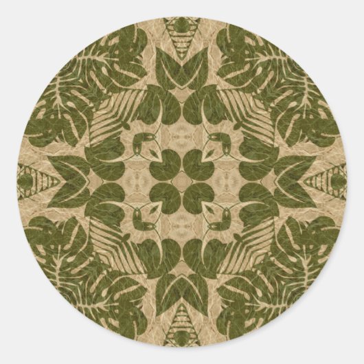 Kunst demaspatroon ronde sticker (Voorkant)