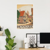 Kunst Denemarken Deense Print Vintage Reisposter (Thuiskantoor)