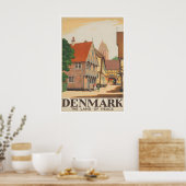 Kunst Denemarken Deense Print Vintage Reisposter (Keuken)